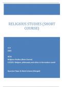 OCR 2023 GCSE Religious Studies (Short Course) J125/01: Religion, philosophy and ethics in the modern world Question Paper & Mark Scheme (Merged) RELIGIOUS STUDIES (SHORT  COURSE)