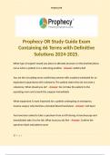 Prophecy OR Study Guide Exam Containing 66 Terms with Definitive Solutions 2024-2025. 