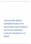 NCLEX RN (NEXT GENERATION) with questions and correct detailed answers already graded a+|| 2024