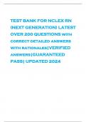 TEST BANK FOR NCLEX RN (NEXT GENERATION) LATEST OVER 200 QUESTIONS with correct detailed answers with rationales|VERIFIED answers|GUARANTEED PASS| UPDATED 2024