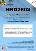 HRD2602 Assignment 5 (COMPLETE ANSWERS) Semester 1 2024 - DUE 22 May 2024