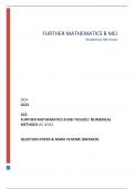 OCR 2023 GCE FURTHER MATHEMATICS B MEI Y414/01: NUMERICAL  METHODS AS LEVEL QUESTION PAPER & MARK SCHEME (MERGED)
