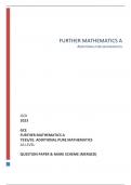 OCR 2023 GCE FURTHER MATHEMATICS A Y535/01: ADDITIONAL PURE MATHEMATICS AS LEVEL QUESTION PAPER & MARK SCHEME (MERGED)