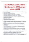 ACAMS Study Guide Practice  Questions with 100% correct  answers 2024