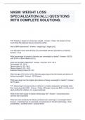 NASM: WEIGHT LOSS SPECIALIZATION (ALL) QUESTIONS WITH COMPLETE SOLUTIONS.
