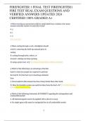 FIREFIGHTER 1 AND 2 EXAM SETS COMBINED 2024&sol;2025&semi;ACTUAL QUESTIONS AND ANSWERS&lpar;ACE IN THE FIREFIGHTER TEST 100&percnt; VERIFIED&rpar;