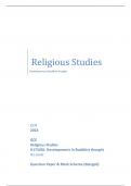 OCR 2023 GCE Religious Studies H173/06: Developments in Buddhist thought AS Level Question Paper & Mark Scheme (Merged)