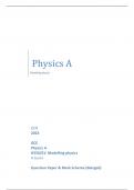 OCR 2023 GCE Physics A H556/01: Modelling physics A Level Question Paper & Mark Scheme (Merged)