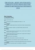 TMU| RTA 180 - MUSIC AND FILM QUIZ 1 |COMPLETE STUDY AHEAD SOLUTION TORONTO METROPOLITAN UNIVERSITY 2024