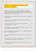 CRAT Exam Review Questions and  answers&comma; rated A&plus;LATEST EXAM PREDICTIONS 2024