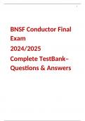  BNSF Conductor Final Exam  2024/2025  Complete TestBank– Questions & Answers