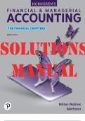Horngren's Financial and Managerial Accounting&comma; The Financial Chapters SOLUTIONS MANUAL