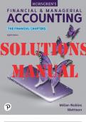 Horngren's Financial and Managerial Accounting, The Financial Chapters SOLUTIONS MANUAL