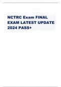 NCTRC ExamFINAL  EXAM LATEST UPDATE  2024 PASS+