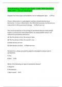 Periodontology Final Exam Study Guide 2024 Questions With 100% Solved Solutions!!