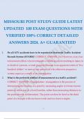 MISSOURI POST STUDY GUIDE LATEST UPDATED 100 EXAM QUESTIONS WITH VERIFIED 100% CORRECT DETAILED ANSWERS 2024.A+ GUARANTEED.