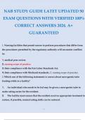 NAB RCAL STUDY GUIDE LATEST UPDATED 50 EXAM QUESTIONS WITH VERIFIED 100% CORRECT ANSWERS 2024. A+ GUARANTEED.