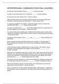 Interpersonal Communication Final &lpar;Quizzes&rpar;