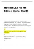 HESI NCLEX-RN 4th  Edition Mental Health