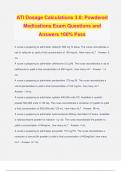 ATI Dosage Calculations Bundled Exams Questions and Answers 100&percnt; Verified and Updated &vert; Graded A