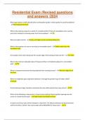 Residential Exam &sol;Revised questions  and answers &sol;2024