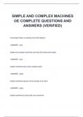SIMPLE AND COMPLEX MACHINES OE COMPLETE QUESTIONS AND ANSWERS (VERIFIED)