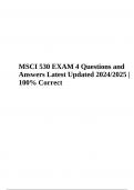 MSCI 530 EXAM 4 Questions and Answers Latest Updated 2024/2025 | 100% Correct