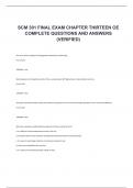 SCM 301 FINAL EXAM CHAPTER THIRTEEN OE COMPLETE QUESTIONS AND ANSWERS (VERIFIED)
