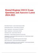Dental Hygiene OSCE Exam Questions and Answers Latest 2024-2025