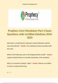 Prophecy Core Mandatory Part 2 Exam Questions with Certified Solutions 2024-2025