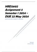 HRD2602 Assignment 5 Semester 1 2024 - DUE 22 May 2024
