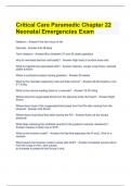 Critical Care Paramedic Chapter 22 Neonatal Emergencies Exam