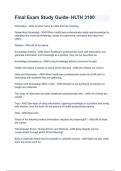 Final Exam Study Guide- HLTH 3100