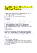 Bana 2081 Exam 2 Questions with All Correct Answers