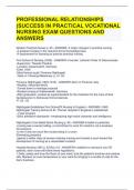 PROFESSIONAL RELATIONSHIPS (SUCCESS IN PRACTICAL VOCATIONAL NURSING EXAM QUESTIONS AND ANSWERS