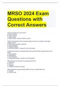 MRSO 2024 Exam Questions with Correct Answers