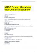 MRSO Exam 1 Questions with Complete Solutions 