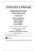 Solution Manual Exploring Strategy Text and Cases Twelfth edition Richard Whittington