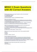 MRSO 3 Exam Questions with All Correct Answers 