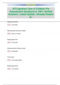 ATI Capstone Care of Children Pre  Assessment Questions & 100&percnt; Verified  Answers &vert; Latest Update &vert; Already Graded  A&plus; 