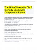 The Gift of Sexuality Ch. 9 Morality Exam with Complete Solutions 
