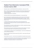 Student Nurse&sol;Instructor Assessment With Correct Answer 2024