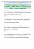 Pediatrics Capstone Pre-Assessment  Questions & 100&percnt; Verified Answers &vert; Latest  Update &vert; Already Graded A&plus; 