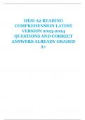 HESI A2 READING  COMPREHENSION LATEST  VERSION 2023-2024 QUESTIONS AND CORRECT  ANSWERS ALREADY GRADED  A+