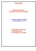 Test Bank for Industrial Robotics, 1st Edition Dinwiddie (All Chapters included)