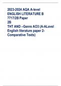 2023-2024 AQA A-level  ENGLISH LITERATURE B 7717&sol;2B Paper 2B  THT AND &ndash;Genre AO3 &lpar;A-ALevel  English literature paper 2- Comparative Texts&rpar; Collins&colon; TheHunger Games &lpar;rebellion&rpar; - ANS-Katniss rebels against the  Capitols PDJames&colon;TheChildren ofMen &lpar;rebellion