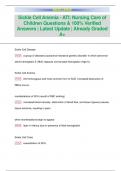 Sickle Cell Anemia - ATI&colon; Nursing Care of  Children Questions & 100&percnt; Verified  Answers &vert; Latest Update &vert; Already Graded  A&plus;