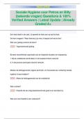 Sociale Hygiene voor Petros en Billy  (bekende vragen) Questions & 100%  Verified Answers | Latest Update | Already  Graded A+