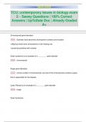 TCU: contemporary issues in biology exam  2 – Sawey Questions | 100% Correct Answers | UpToDate Doc | Already Graded  A+