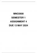 MNO2608 ASSESSMENT 4 DUE 13 MAY 2024